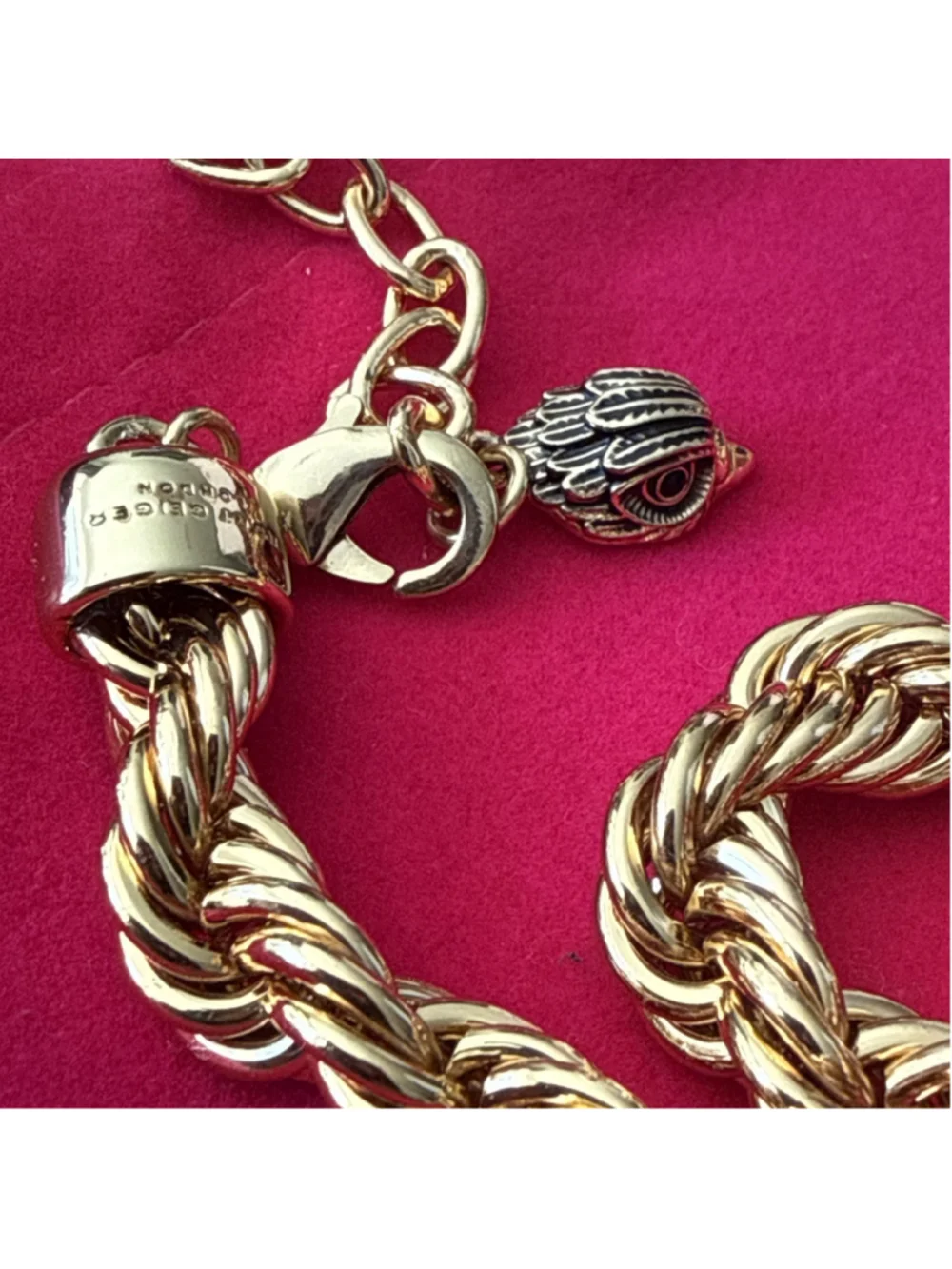 KURT GEIGER London Crystal Heart XL Locket Necklace Rainbow Eagle Head $198